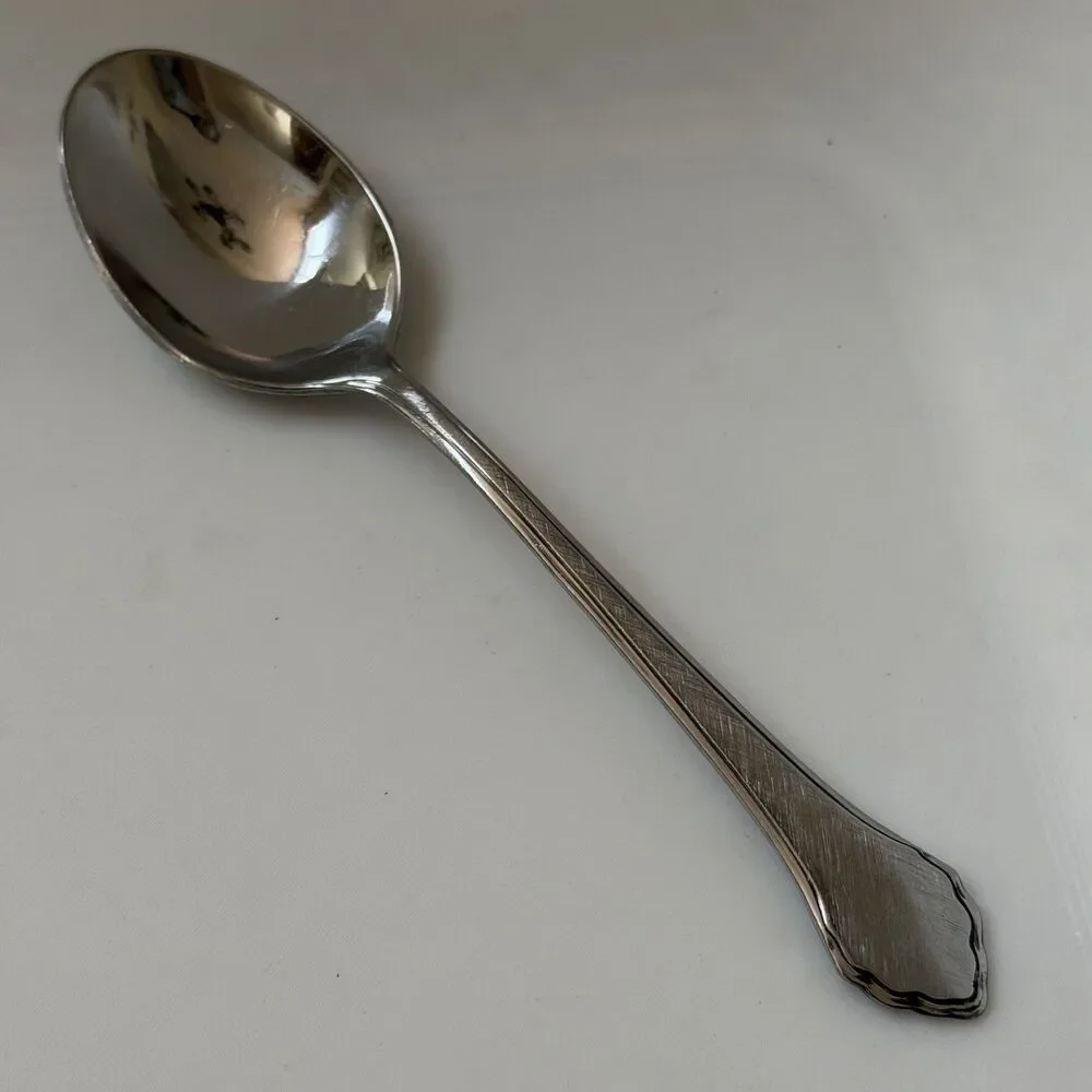 2pc Oneida Summer Mist-Autumn Glow Dinner Knife + Soup Spoon Stainless Deluxe